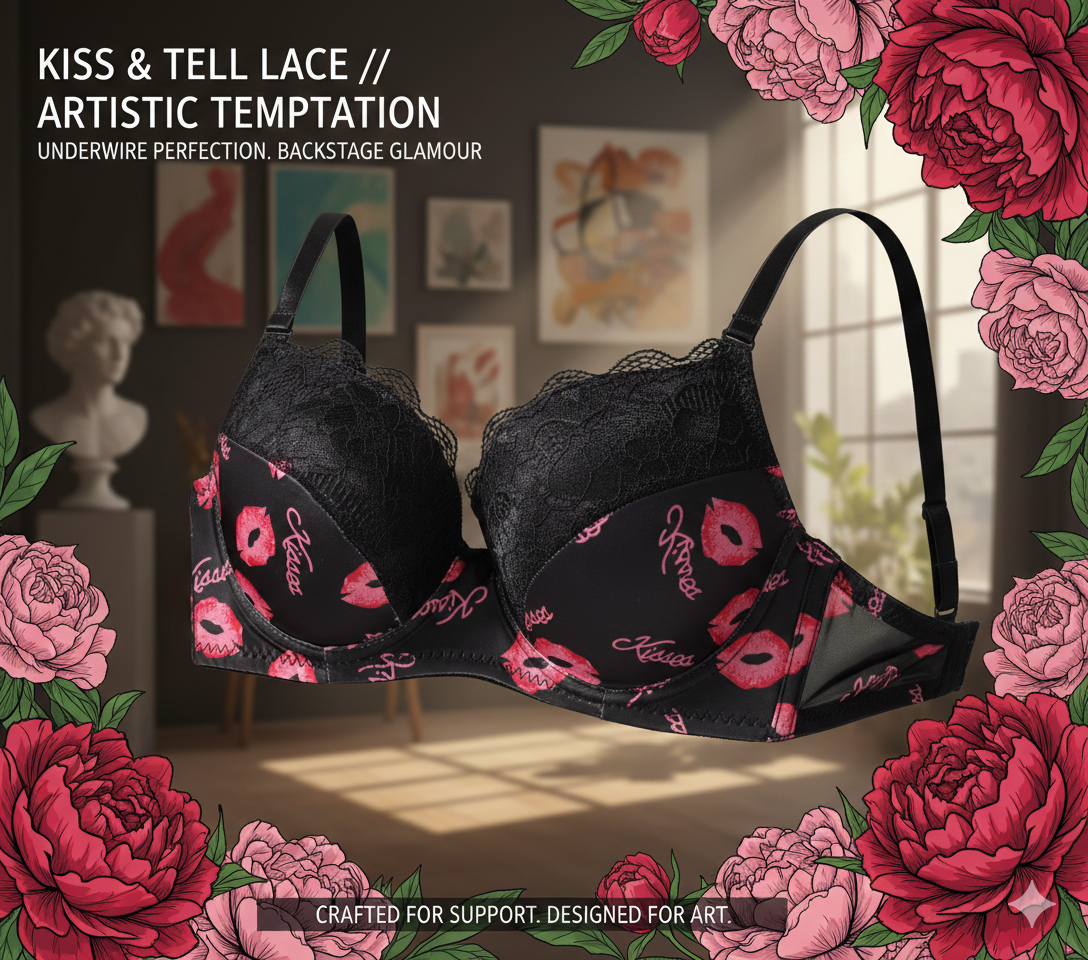 Floral Printed Push Up Lingerie Set with Steel Ring: Women's Supportive Underwire Lace Bra Set - High-Stretch Patchwork Sexy Intimates