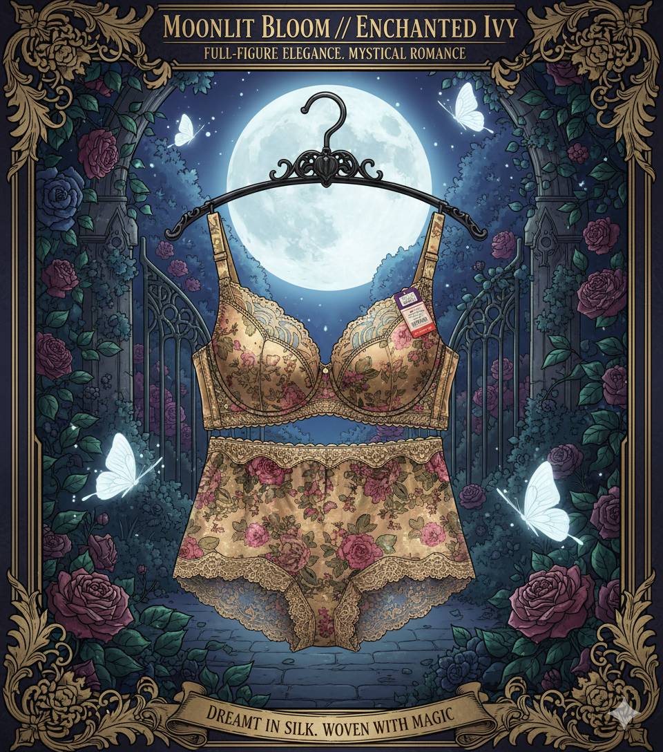 Full Coverage Support Bra Set for Full Figure Women: Sexy Floral Printed Embroidery Lingerie - High-Impact Plus Size Bra Suit (34-48 B-F)