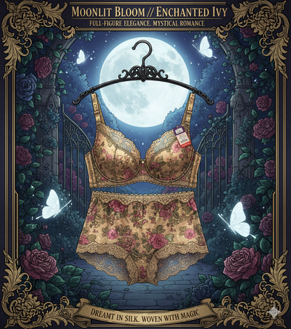 Full Coverage Support Bra Set for Full Figure Women: Sexy Floral Printed Embroidery Lingerie - High-Impact Plus Size Bra Suit (34-48 B-F)