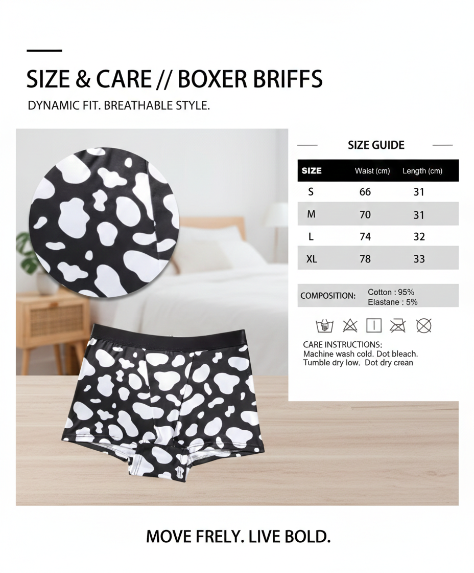 Trendy Cow Print Seamless Women's Panties (3 PCS): High-Elastic Widened Waist Briefs - Soft No-Show Breathable Lingerie for Everyday Wear